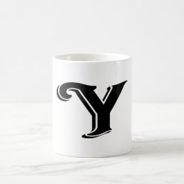白黒文字Yモノグラム コーヒーマグカップ