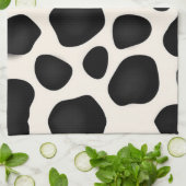 白黒斑牛プリント キッチンタオル (折り畳み)