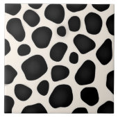 白黒斑牛プリント タイル (正面)