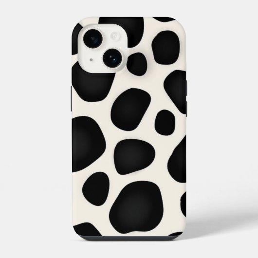 白黒斑牛プリント iPhoneケース (裏面)