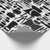 白黒料理のガジェットと器具 ラッピングペーパー (角)
