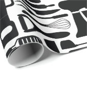 白黒料理のガジェットと器具 ラッピングペーパー (ロールコーナー)