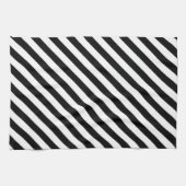 白黒斜めの縞 キッチンタオル (横)