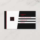 白黒斜め赤モノグラム名刺 名刺 (裏面)