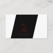 白黒斜め赤モノグラム名刺 名刺 (正面)