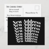 白黒新モダンしい住所のお知らせ ポストカード (正面/裏面)