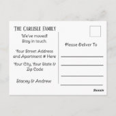 白黒新モダンしい住所のお知らせ ポストカード (裏面)