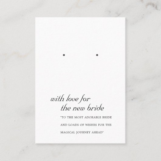 白黒新婦贈答用イヤリング表示カード プレイスカード (正面)