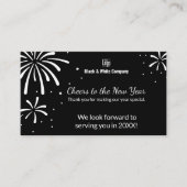 白黒新年あいさつ&ありがとうございます 名刺 (正面)