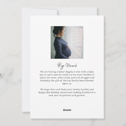 白黒新年恵み妊娠 シーズンカード (裏面)