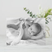 白黒新生児フォト誕生 案内状 (スタンド正面)