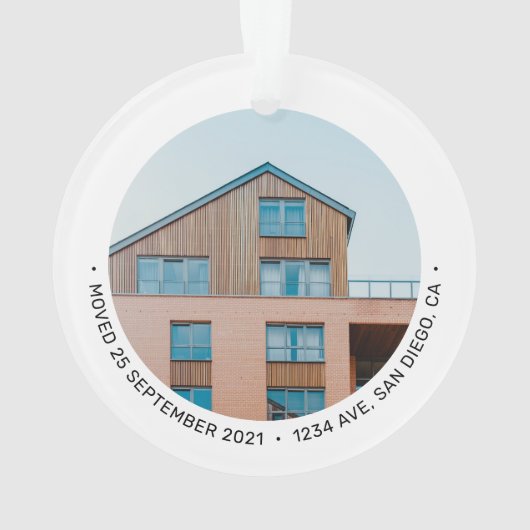 白黒新築ホーム初めてのクリスマス写真 オーナメント (裏面)