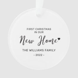 白黒新築ホーム初めてのクリスマス写真 オーナメント