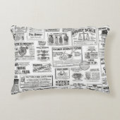 白黒新聞のアクセント枕 アクセントクッション (正面)