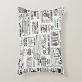 白黒新聞のアクセント枕 アクセントクッション (正面(垂直))