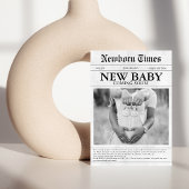 白黒新聞の赤ちゃんシャワー 招待状