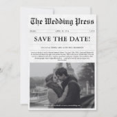 白黒新聞クラシックの写結婚真 セーブザデート (正面)