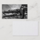 白黒方針のサクソフォーン 名刺 (正面/裏面)