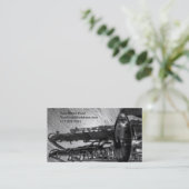 白黒方針のサクソフォーン 名刺 (スタンド正面)