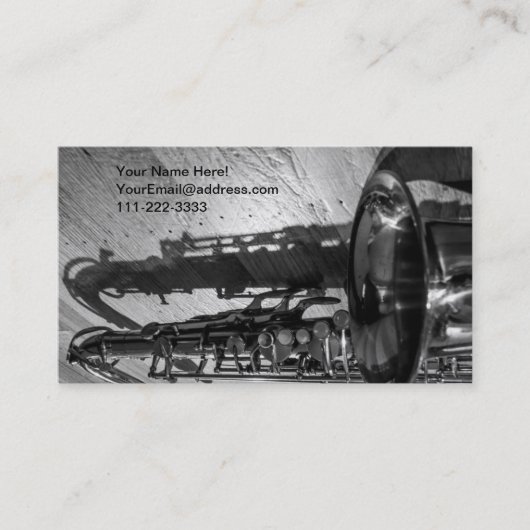 白黒方針のサクソフォーン 名刺 (正面)