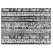 白黒族アフリカ模様 カッティングボード (正面)