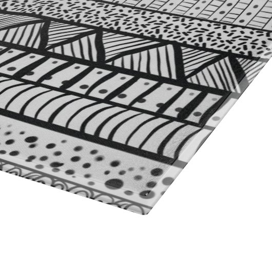 白黒族アフリカ模様 カッティングボード (角)