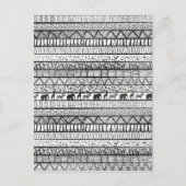 白黒族アフリカ模様 シーズンポストカード (正面)