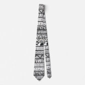 白黒族アフリカ模様 ネクタイ (正面)