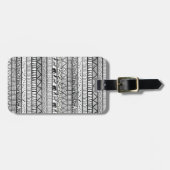 白黒族アフリカ模様 ラゲッジタグ (正面横)