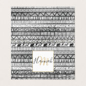 白黒族アフリカ模様 名刺 (外部フラット)