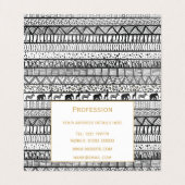 白黒族アフリカ模様 名刺 (内部フラット)