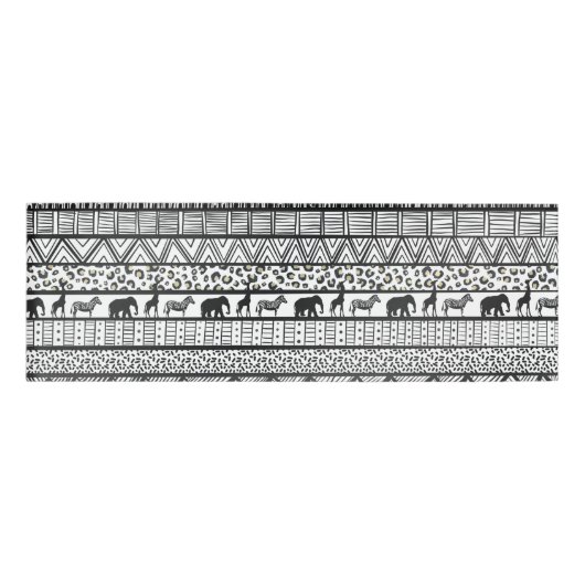 白黒族アフリカ模様 名札 (正面)