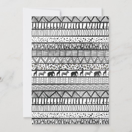 白黒族アフリカ模様 招待状 (裏面)