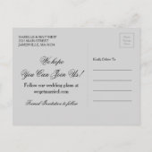 白黒日エレガント付はがきを保存する 案内ポストカード (裏面)