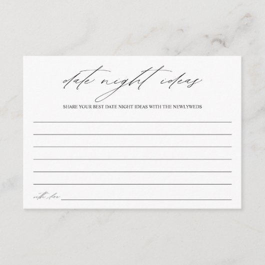白黒日エレガント付JAR日の夜アイディア アドバイスカード (正面)