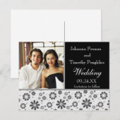 白黒日付の保存写真テンプレート 案内ポストカード (正面/裏面)