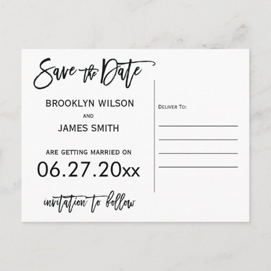 白黒日付はがきを保存 案内ポストカード (裏面)