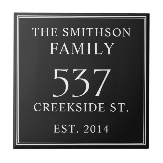 白黒日付定住所ハウスプラーク タイル (正面)