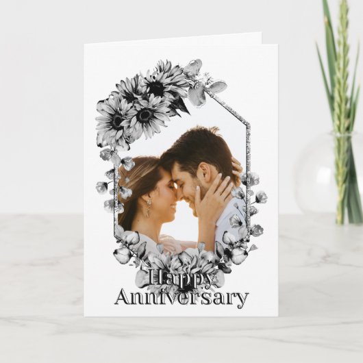 白黒日向花写真記念日 カード (正面)