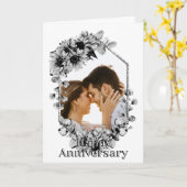 白黒日向花写真記念日 カード (黄色い花)