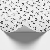 白黒日本のなトンボパターン ラッピングペーパー (角)