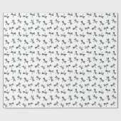 白黒日本のなトンボパターン ラッピングペーパー (フラット)
