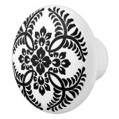 白黒日本のな円形浮彫りパターン セラミックノブ (右)