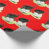 白黒日本のバンタム ラッピングペーパー (角)