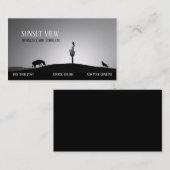 白黒日没ランドスケープ名刺 名刺 (正面/裏面)