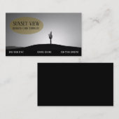 白黒日没ランドスケープ名刺 名刺 (正面/裏面)