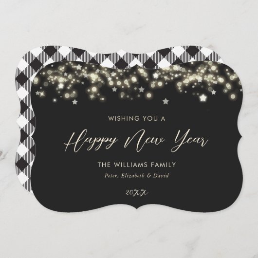 白黒星エレガントハッピーニューイヤーカード シーズンカード (正面/裏面)