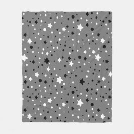 白黒星オングレー フリースブランケット