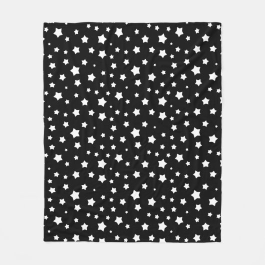 白黒星パターン フリースブランケット (正面)