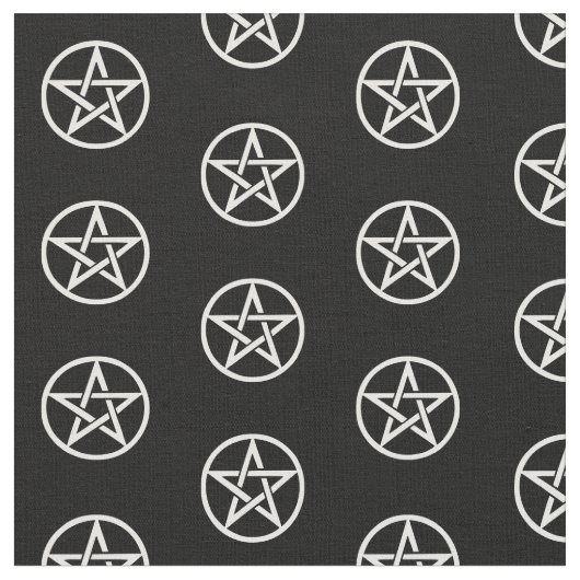 白黒星形五角形の祭壇の布材料 ファブリック (クローズアップ)